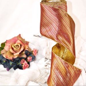 Arty maroon with gold diagonal stripes with bright solid gold metallic backing